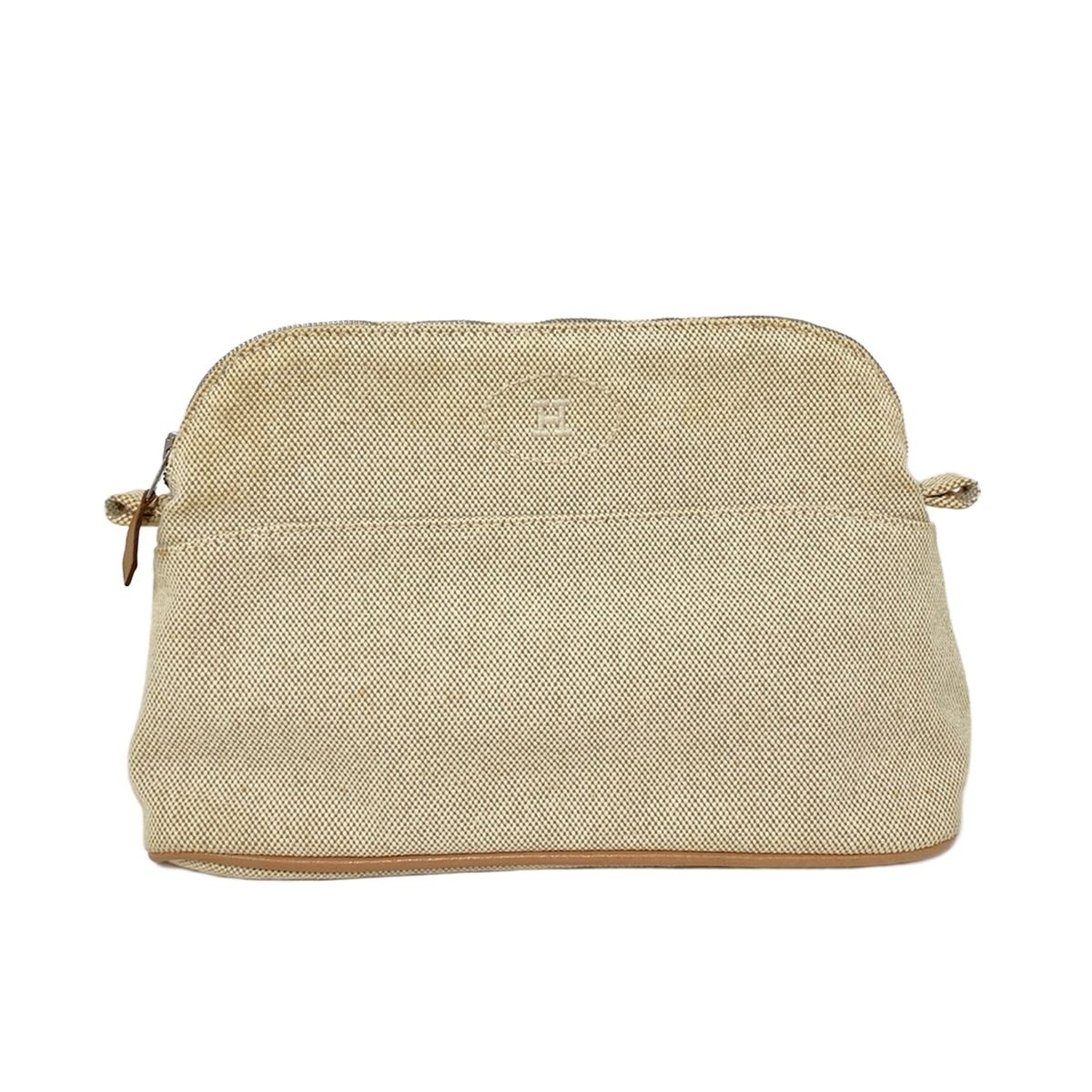 HERMES エルメス ポーチ ボリードポーチ25 ベージュ×ライトブラウン レザー