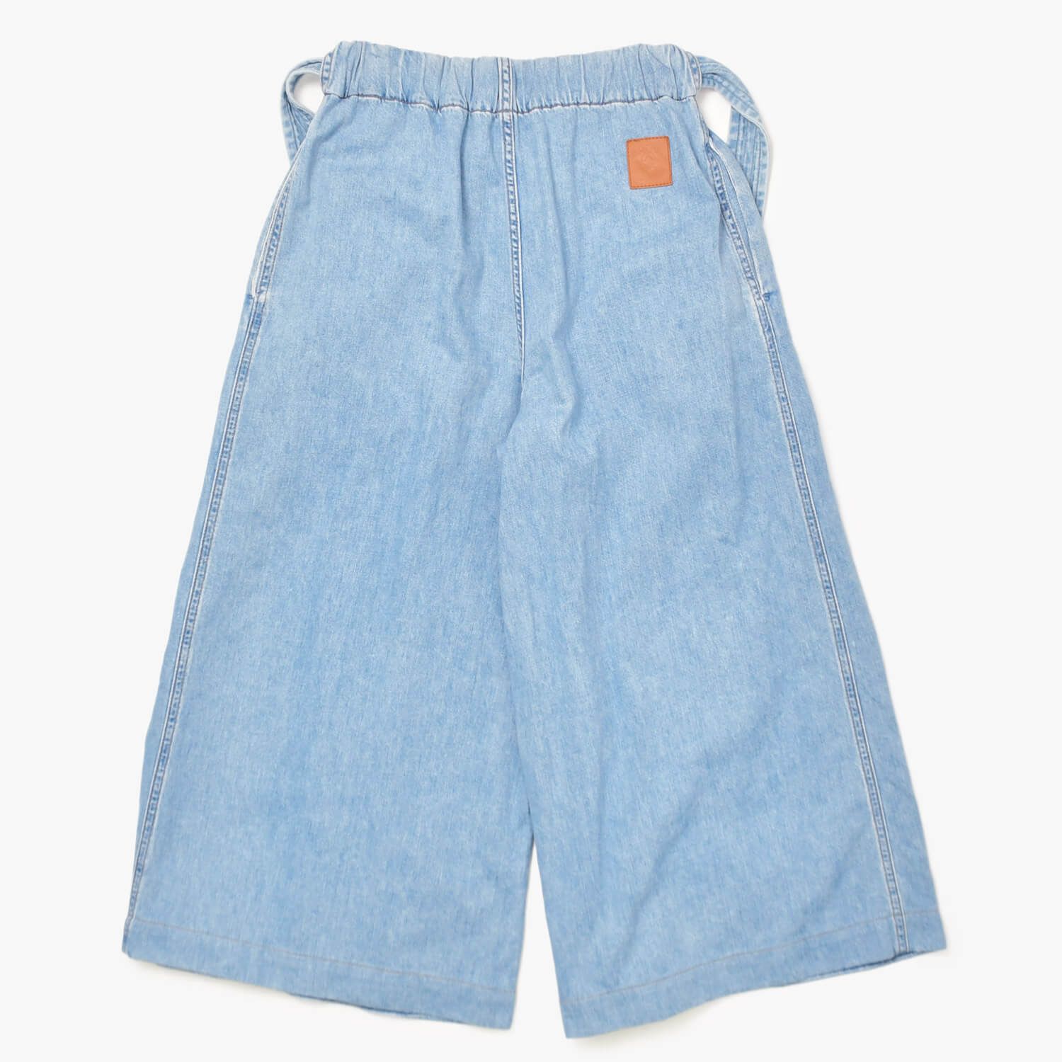 極美品 LOEWE ロエベ ベルト ワイド デニム パンツ スカイ ブルー