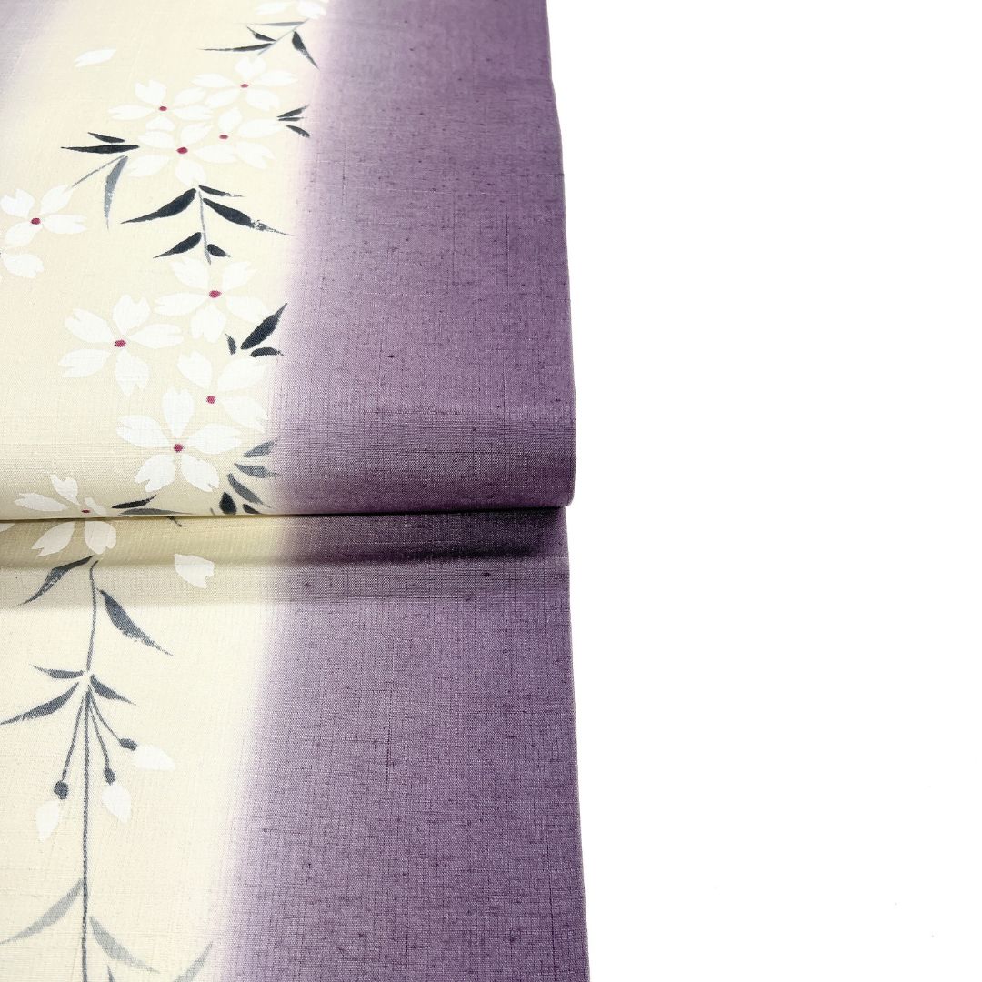名古屋帯 紬 桜 縦縞 グラデーション 着物 122b d ms 【公式通販】 名古屋帯 紬 桜 縦縞 グラデーション 着物 122b d ms 【公式通販】