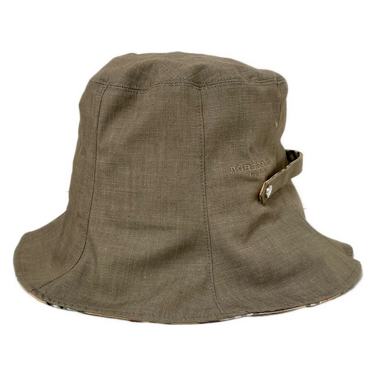 バーバリーゴルフ ハット 57 5 cm ベージュ 黒 マルチ コットン