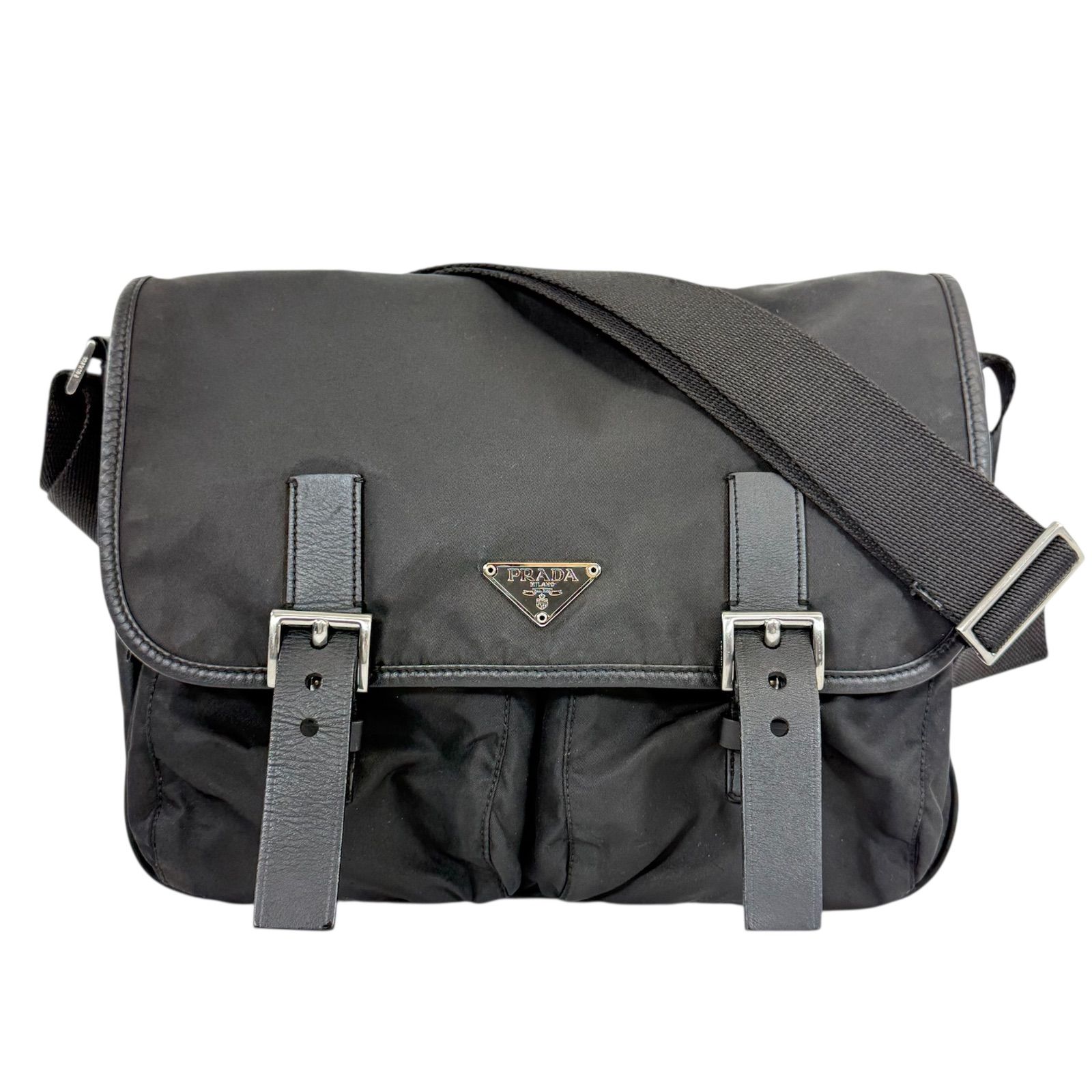 人気・美品】PRADA プラダ テスート ナイロン 三角プレート ショルダー