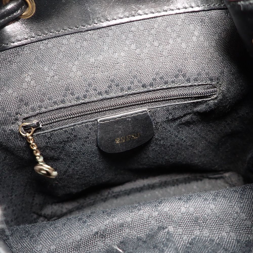 GUCCI】 グッチ バンブー リュック ブラック レザー バッグ 中古 黒