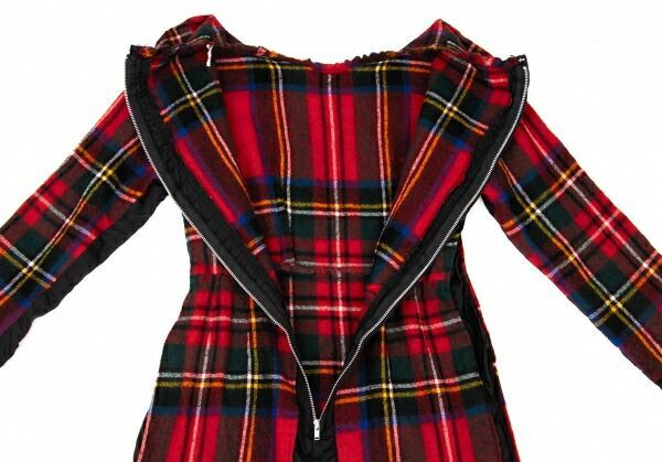 コムデギャルソンCOMME des GARCONS ウール縮絨タータンチェック切替
