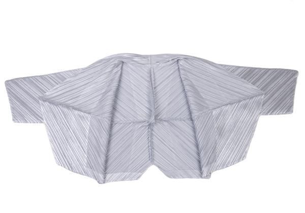 プリーツプリーズPLEATS PLEASE 光沢プリーツボレロジャケット 水色3