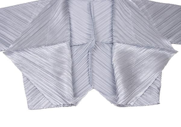プリーツプリーズPLEATS PLEASE 光沢プリーツボレロジャケット 水色3