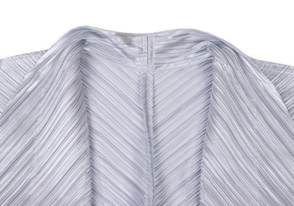 プリーツプリーズ　ボレロ プリーツプリーズPLEATS PLEASE 光沢プリーツボレロジャケット 水色3