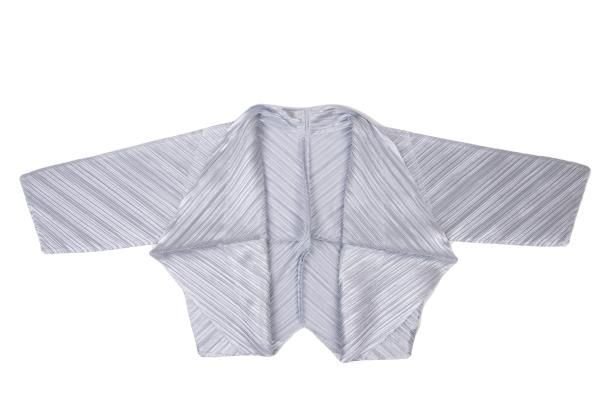 プリーツプリーズ　ボレロ プリーツプリーズPLEATS PLEASE 光沢プリーツボレロジャケット 水色3