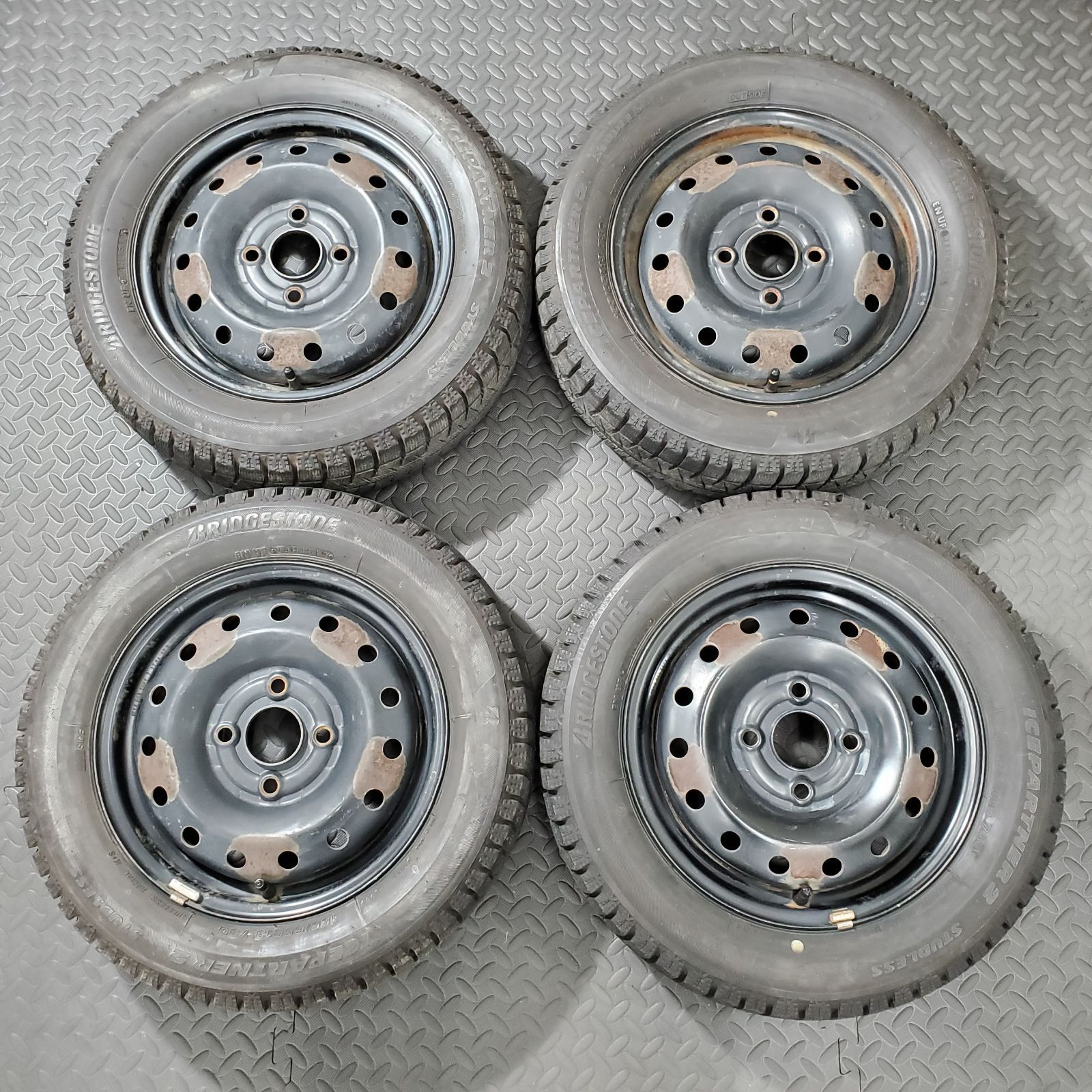 19年製 155 65 R 13 ブリヂストン アイスパートナー2 ホンダ ライフ JB 5 ゼスト ザッツ スタッドレスタイヤ 1302