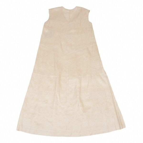 ヨシエイナバYOSHIE INABA シルク格子織りノースリーブワンピース