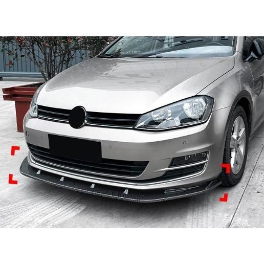 スポーティ全開 カーボン ルック フロントバンパー リップ スポイラー ゴルフ 7 VII TSI トレンドライン コンフォートライン ハイライン b 13277