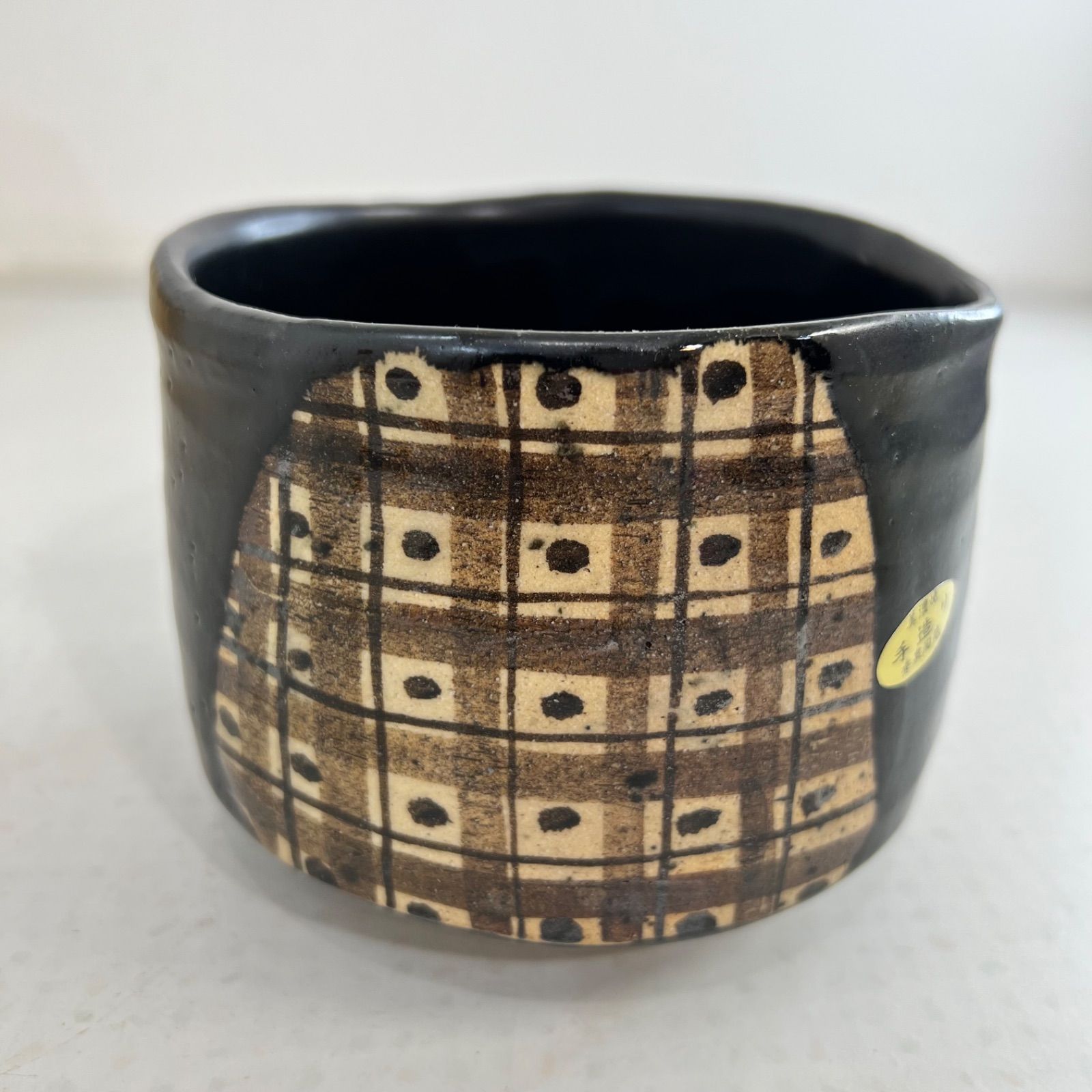 未使用】黒織部 茶碗 秀泉陶苑 沢田秀一 作 共箱 抹茶碗 茶道具 煎茶