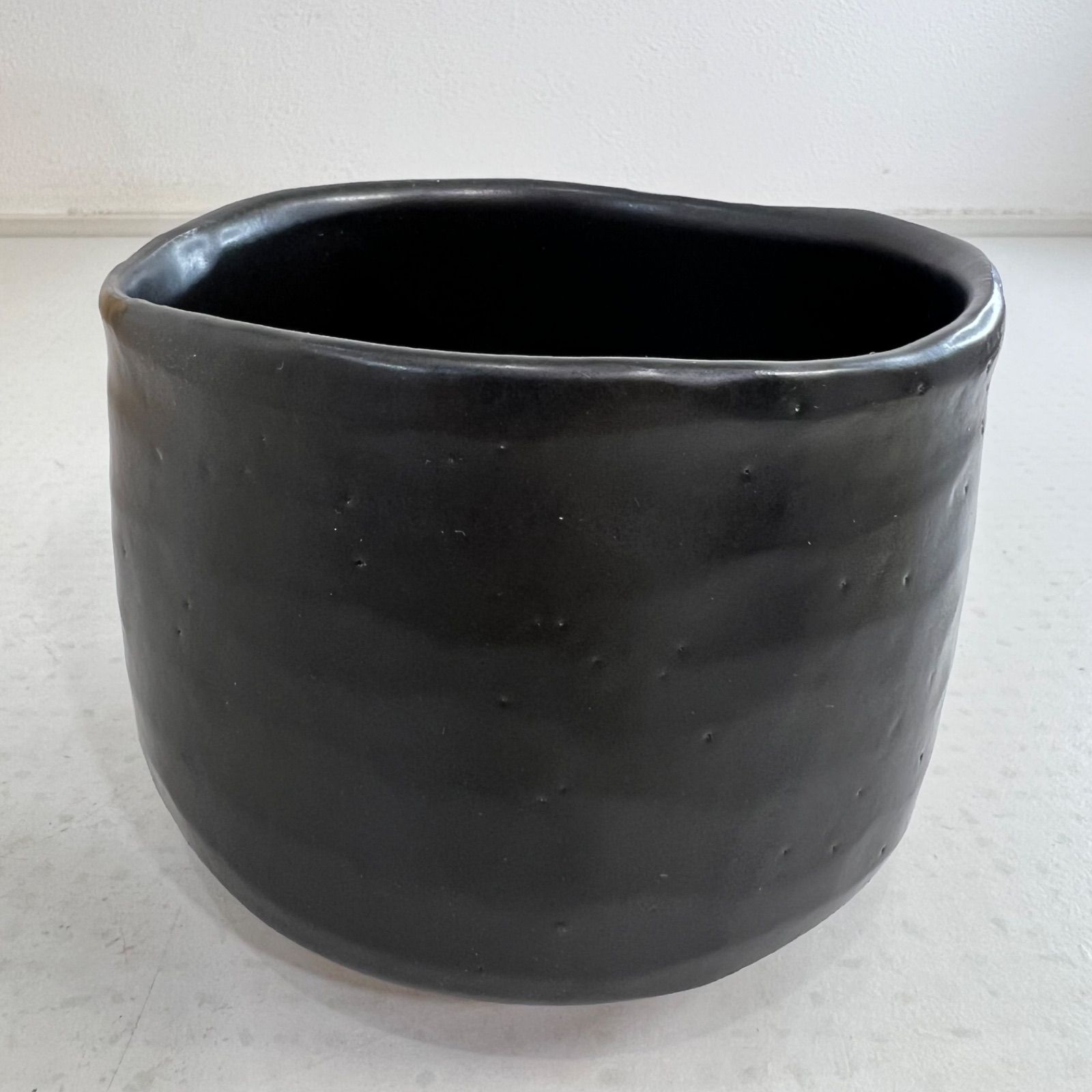 未使用】黒織部 茶碗 秀泉陶苑 沢田秀一 作 共箱 抹茶碗 茶道具 煎茶