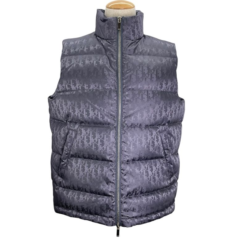 クリスチャン ディオール Christian Dior オブリーク総柄ダウンベスト パープル ナイロン メンズ ダウンベスト