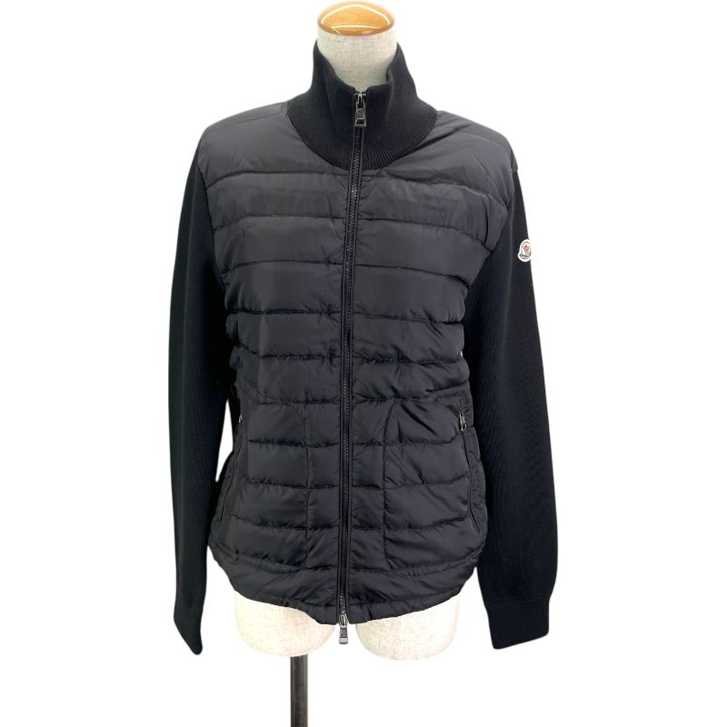 モンクレール MONCLER ダウンカーディガン ブラック ナイロン レディース カーディガン