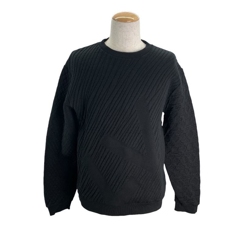 ルイ ヴィトン LOUIS VUITTON モノグラムロゴ スウェットシャツ HNY 02 W ブラック コットン メンズ スウェット