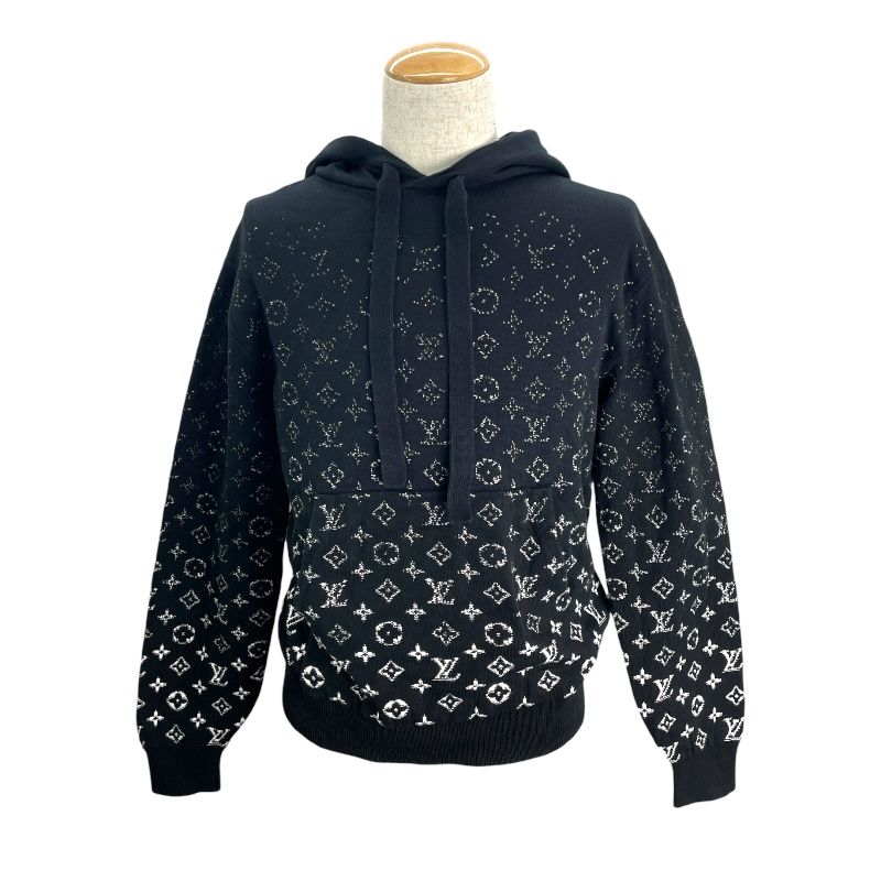 ルイ ヴィトン LOUIS VUITTON モノグラムグラディエント ニットパーカー HNN 45 W ブラック コットン メンズ パーカー