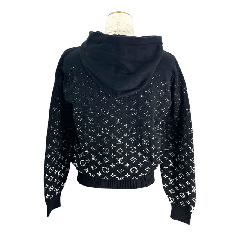 ルイ ヴィトン LOUIS VUITTON モノグラムグラディエント ニットパーカー HNN 45 W ブラック コットン メンズ パーカー
