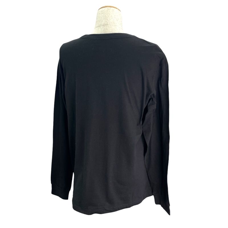 クリスチャン ディオール Christian Dior ロゴプリント 長袖カットソー ブラック コットン メンズ カットソー