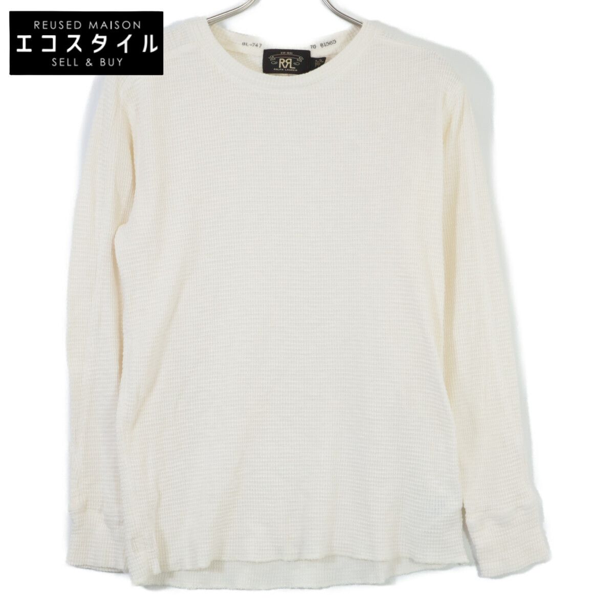 RRL ダブルアールエル ﾍﾟｰﾊﾟｰﾎﾜｲﾄ ﾜｯﾌﾙﾆｯﾄ ｸﾙｰﾈｯｸ M