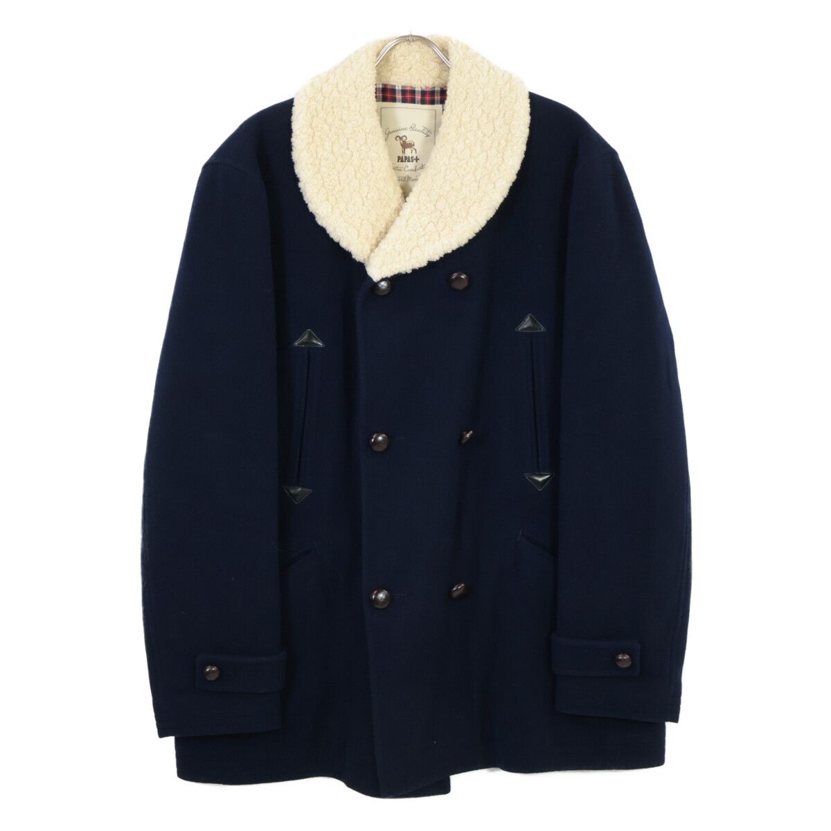 PAPAS パパス ウール ボアショールカラー ピー LL