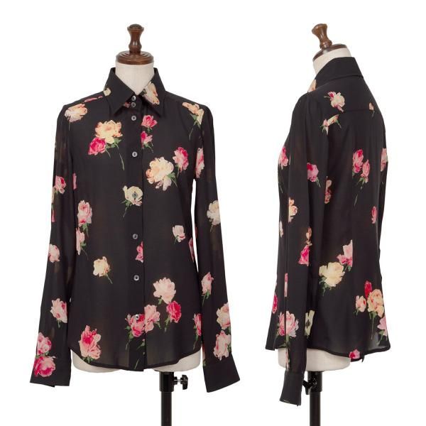 ドルチェ&ガッバーナDOLCE&GABBANA フローラルプリントシルクブラウス