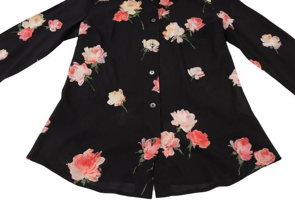 ドルチェ&ガッバーナDOLCE&GABBANA フローラルプリントシルクブラウス