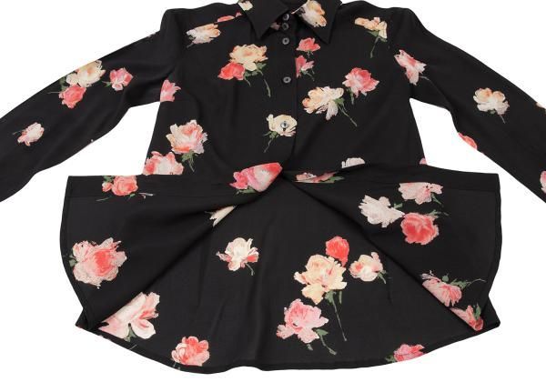 ドルチェ&ガッバーナDOLCE&GABBANA フローラルプリントシルクブラウス