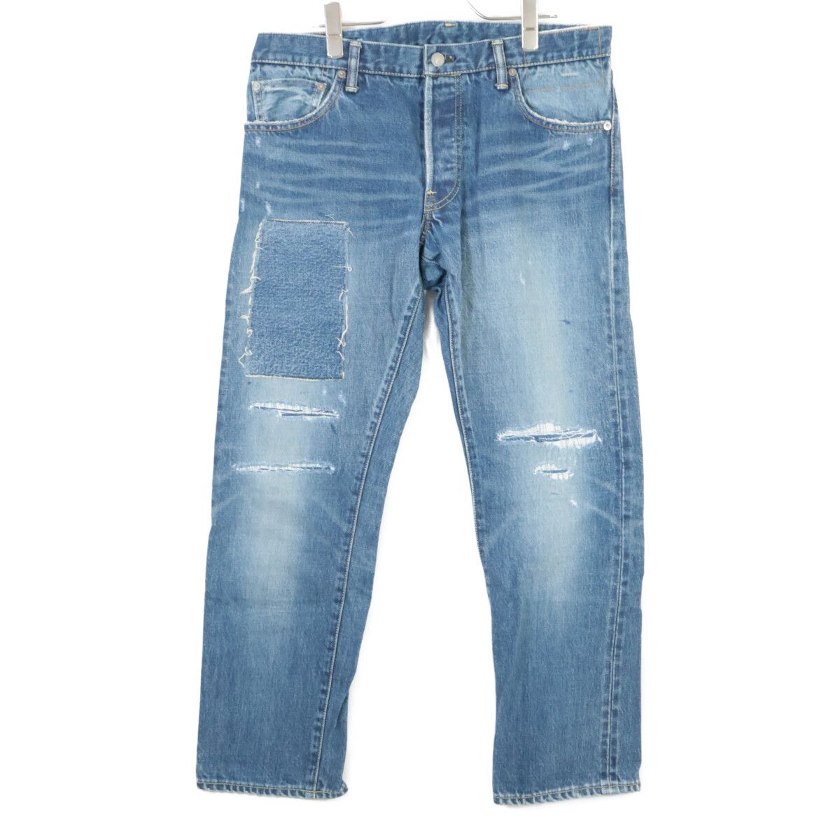 VISVIM ビズビム 正規 10 D 14 SOCIAL DAMAGED USD加工 ボタンフライ デニムパンツ| W 36