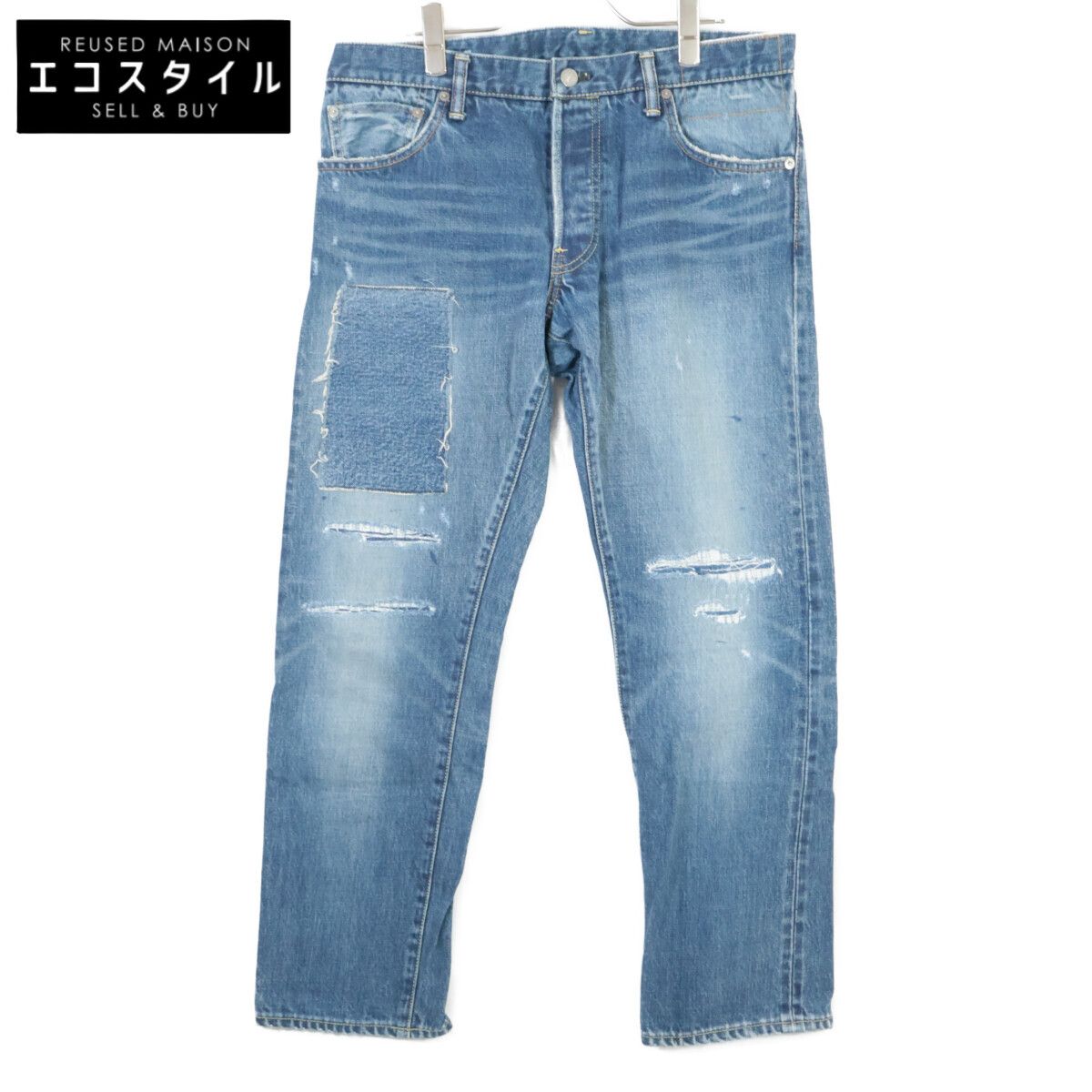 VISVIM ビズビム 正規 10 D 14 SOCIAL DAMAGED USD加工 ボタンフライ デニムパンツ| W 36