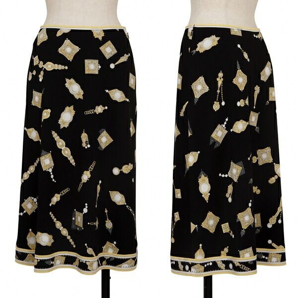 ◎限定お値下❗️★レオナール金ボタンが映えるロゴ入白花クラシカル黒ロングカーデ ◎限定お値下❗️☆レオナール金ボタンが映えるロゴ入白花クラシカル