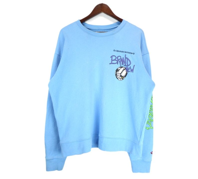 クロムハーツ CHROME HEARTS × マッティボーイ MATTY BOY 21 SS PPO BRAIN SWTSHRT ブレイン バック 袖 プリント クルーネック スウェット トレーナー n 10146