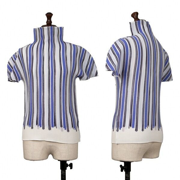 イッセイミヤケ ミーISSEY MIYAKE me ストライププリントストレッチ