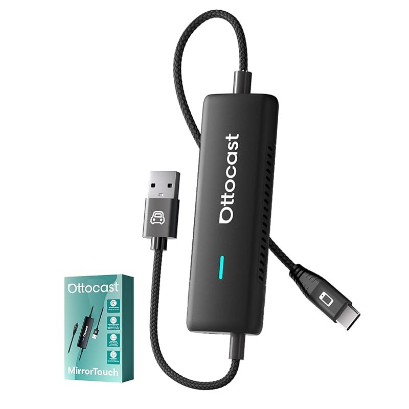 オットキャストMirror Touch Ottocast ミラータッチ スマホ画面をカーナビに映す スマホミラーリング CarPlayワイヤレス化アダプター iphoneミラキャスト カーナビからスマホの操作が カープレイ無線化 接続簡単 1