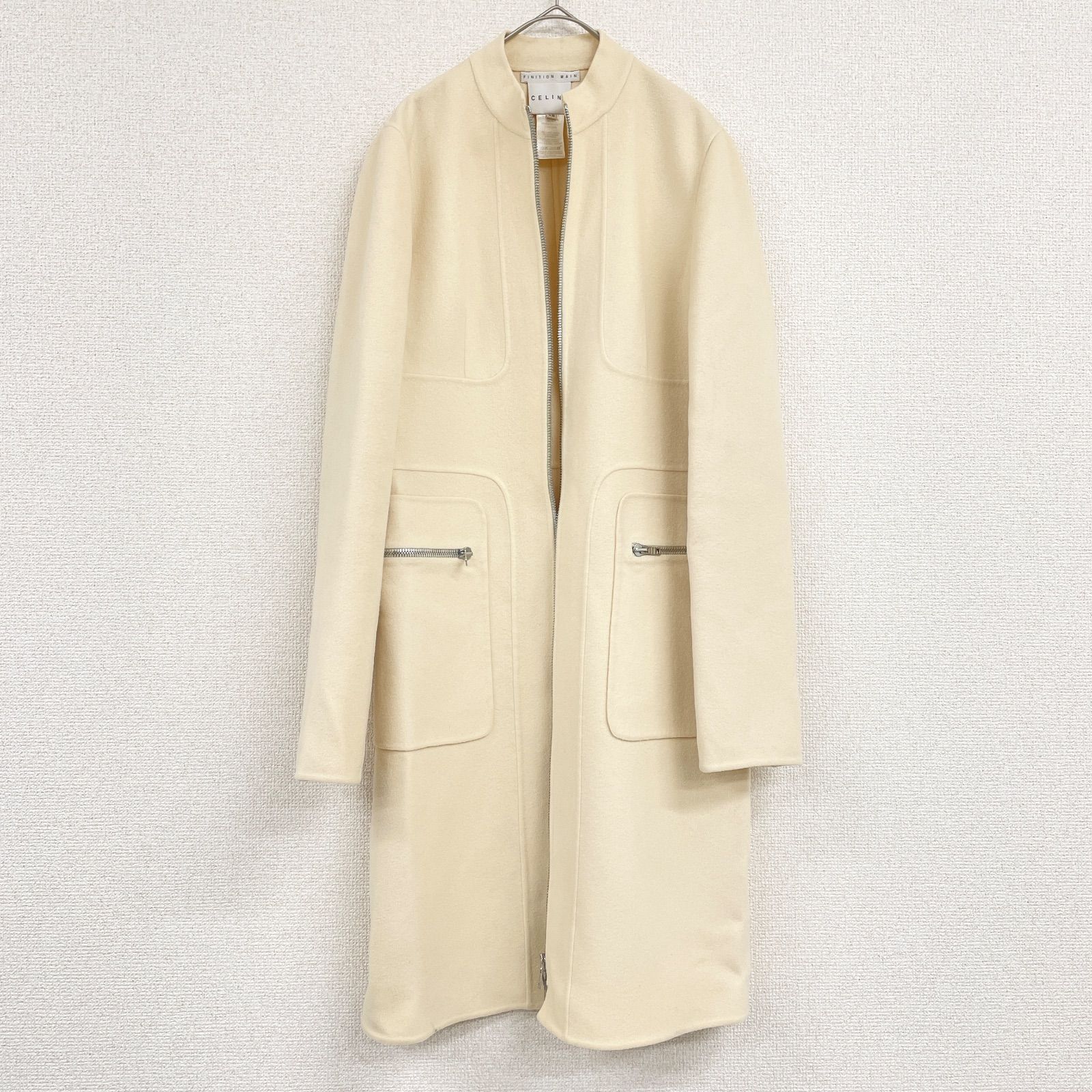 CELINE セリーヌ ロングコート ダブルフェイス ジップ スタンドカラー