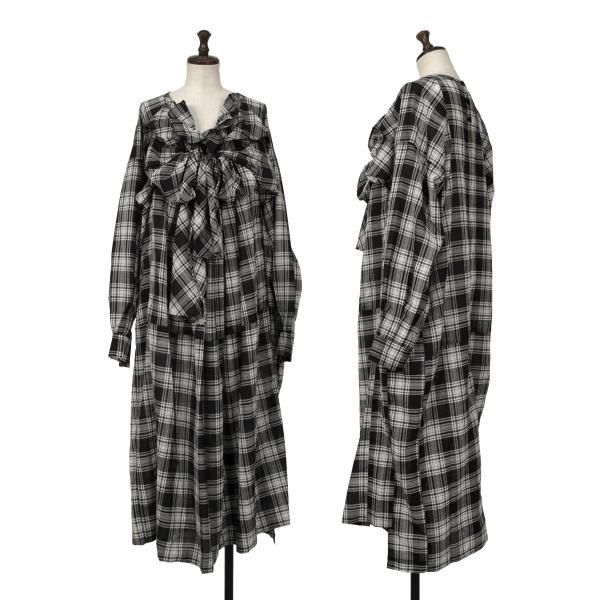 タオtao リボンギャザーチェックワンピース 黒白S - メルカリ