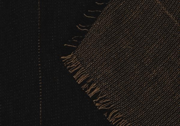 ヨーガンレールJURGEN LEHL リネンフリンジボタンレスカーディガン 黒茶M