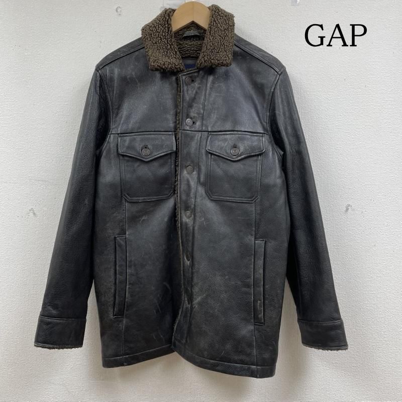 ギャップ 00s OLD 本革 レザー コート ジャケット 裏地 ボア 牛革