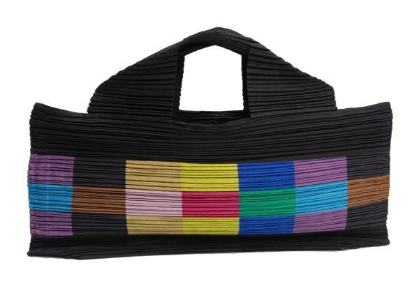 イッセイミヤケISSEY MIYAKE マルチカラー切替プリーツミニ