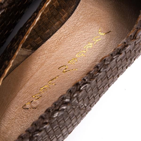 ヨーガンレールJURGEN LEHL レザーメッシュシューズ 茶23.5