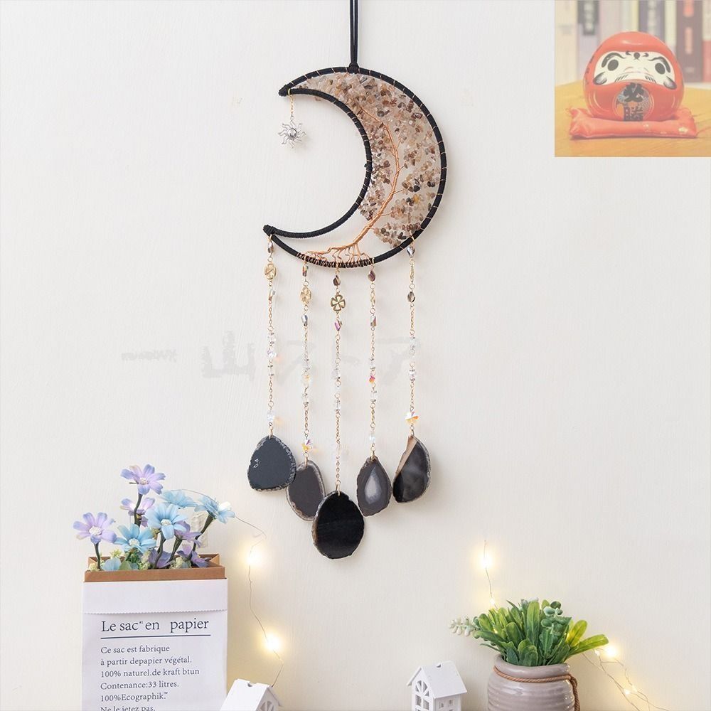 ドリームキャッチャー 天然石 モビール 月 ムーン オーナメント