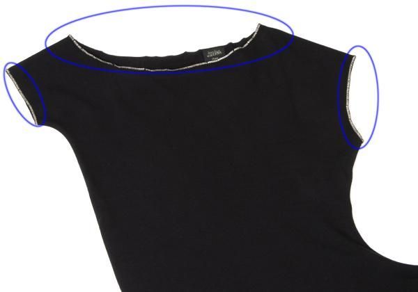 ジャンポールゴルチエファムJean Paul GAULTIER FEMME コットンストレッチ変形ノースリーブカットソー 黒40