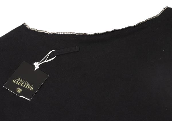 ジャンポールゴルチエファムJean Paul GAULTIER FEMME コットンストレッチ変形ノースリーブカットソー 黒40
