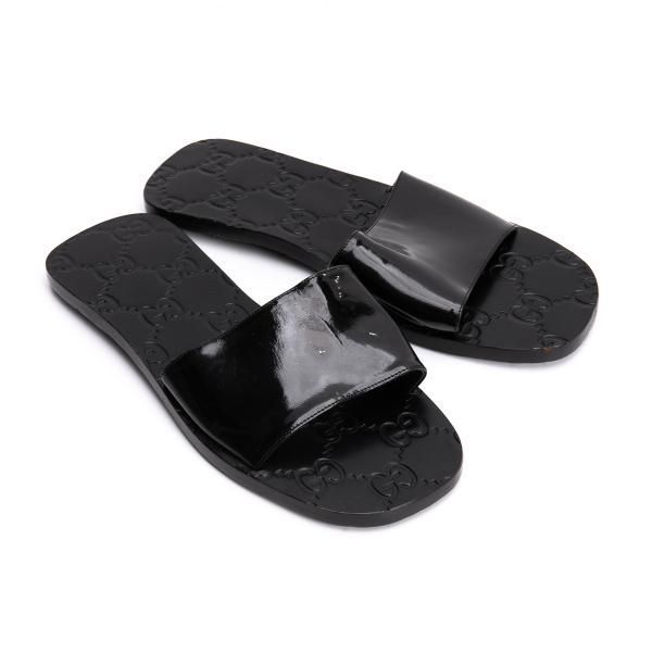 また大幅お値下げ！⭐︎美品GUCCI グッチ サンダル ブラック エナメルレザー グッチGUCCI エナメルGGロゴサンダル 黒36（23位） - メルカリ