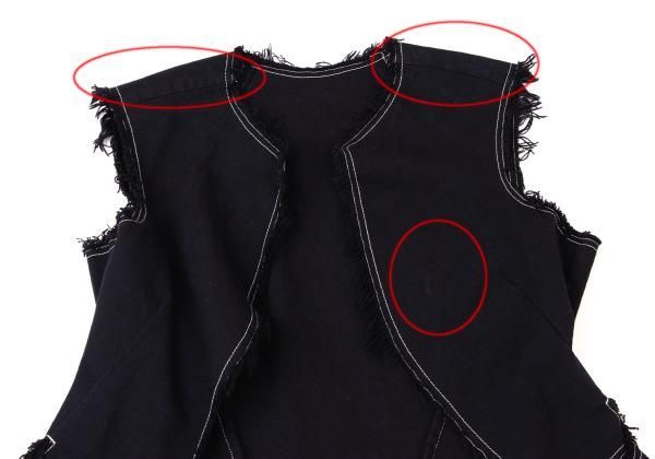 コムデギャルソンCOMME des GARCONS 製品染め変形フリンジベスト 紺S