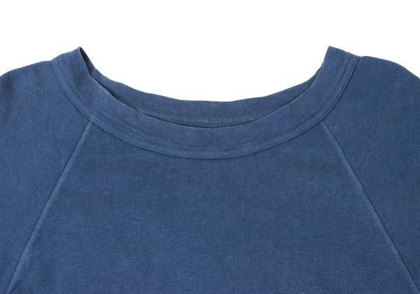 45rpm 販売 45R コットンラグランスリーブスウェット 青 45R裏毛の908