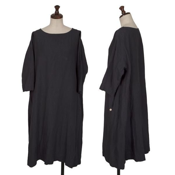 45rpm 45R リネン5分袖ワンピース 墨黒 - メルカリ