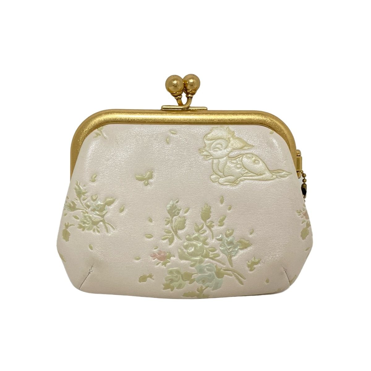 COACH コーチ コインケース キスロック フレーム ポーチ ウィズ ディズニー モチーフ 69186 アイボリー ゴールド レザー