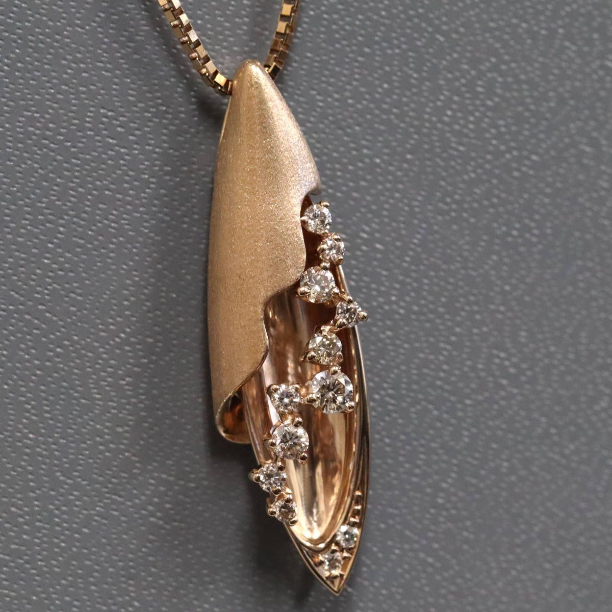 K18PGダイヤモンドペンダントトップ　D0.32ct K18PGダイヤモンドペンダント D0.32 7.1g AJ付45cm - メルカリ