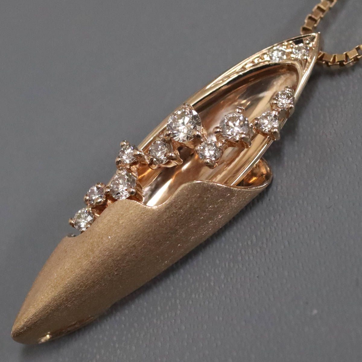 K18PGダイヤモンドペンダントトップ　D0.32ct K18PGダイヤモンドペンダント D0.32 7.1g AJ付45cm - メルカリ