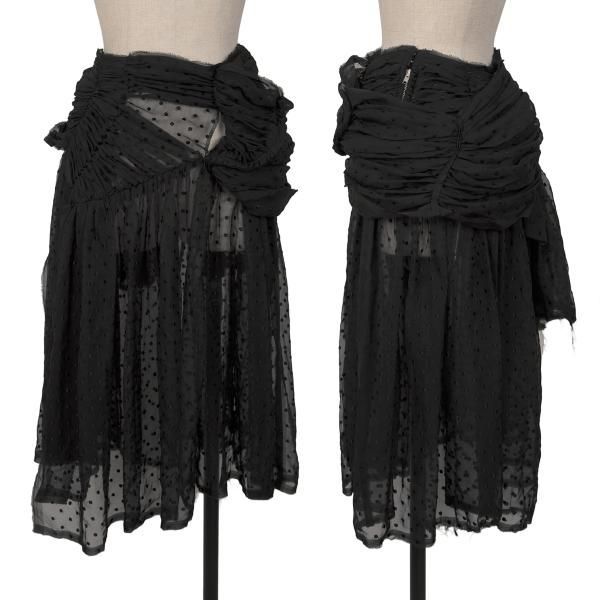 コムデギャルソン(M)シフォンスカート/黒/前ボタン/両脇ポケット/シアー コムデギャルソン(M)シフォンスカート/黒/前ボタン/両脇ポケット/シアー